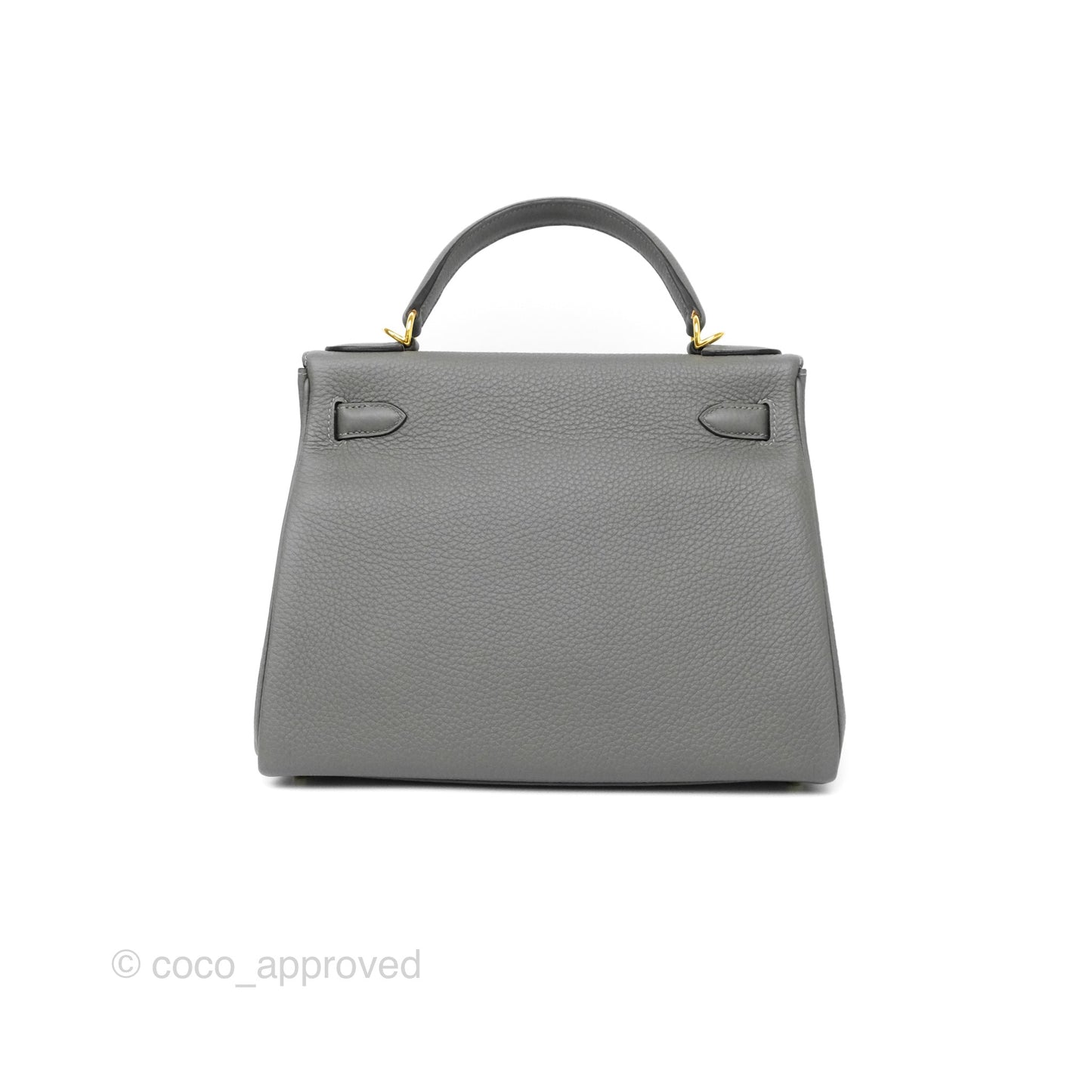 Hermès Kelly 28 Retourne Gris Meyer 0L Clemence Gold Hardware