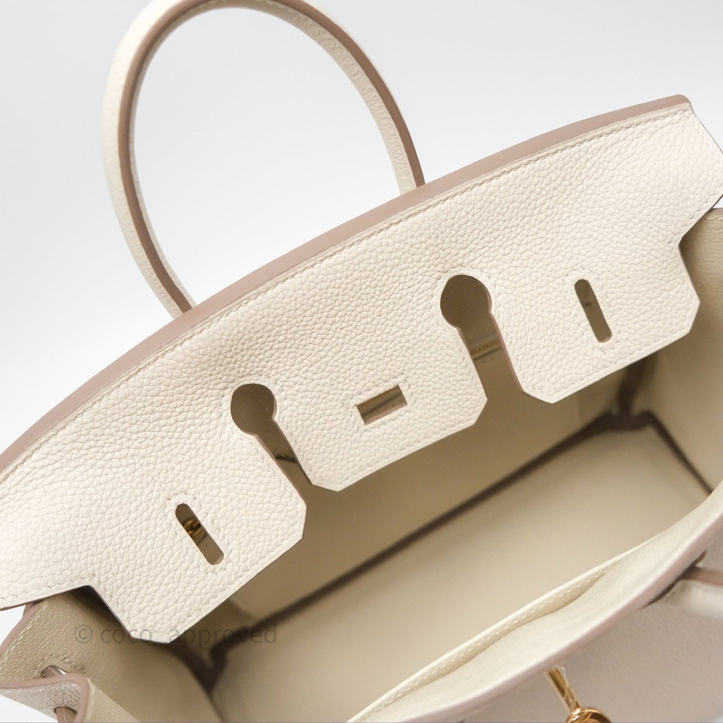 Hermes Birkin 25 Craie Togo Gold Hardware
