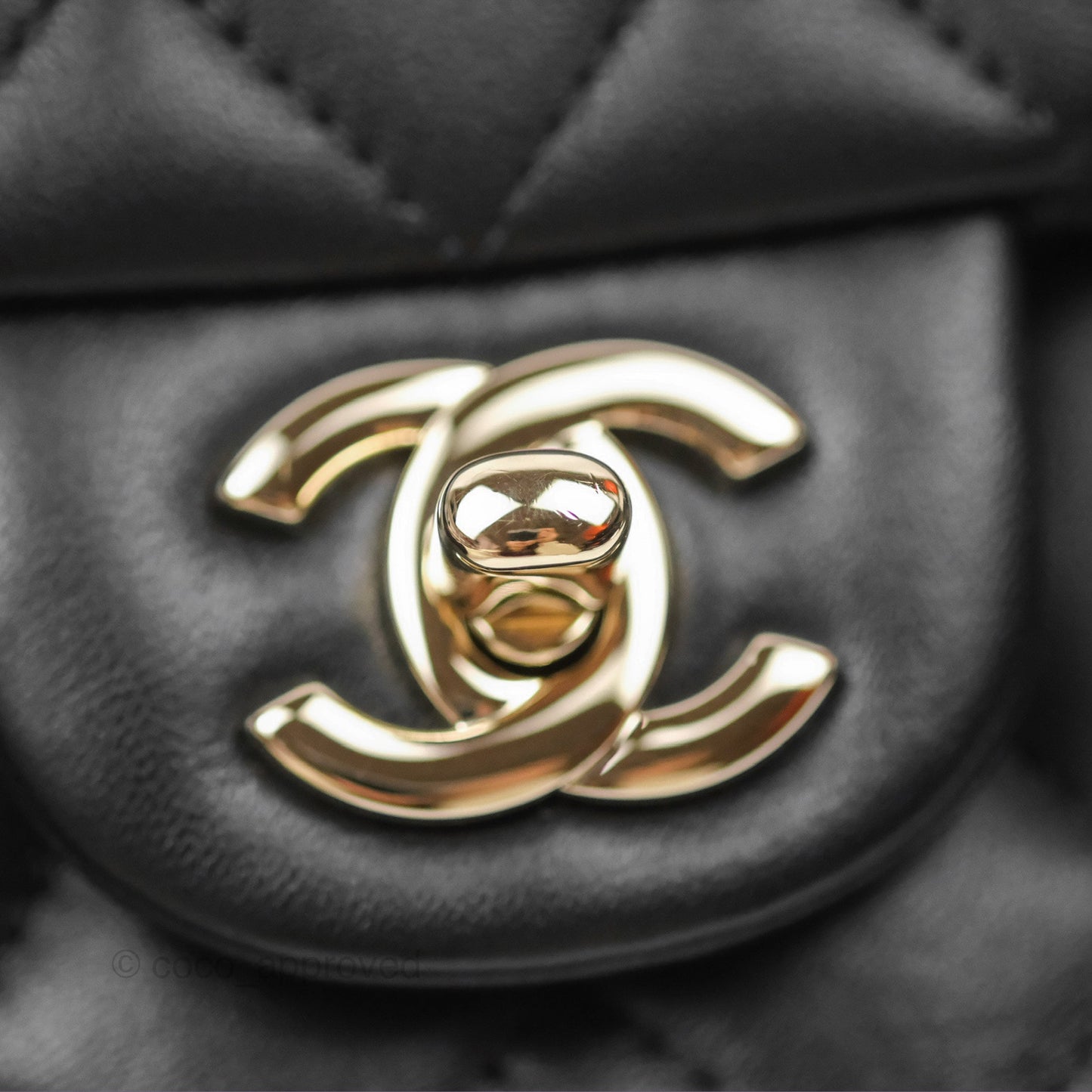 Chanel Top Handle Mini Rectangular Flap Bag with Charm Black Lambskin Gold Hardware