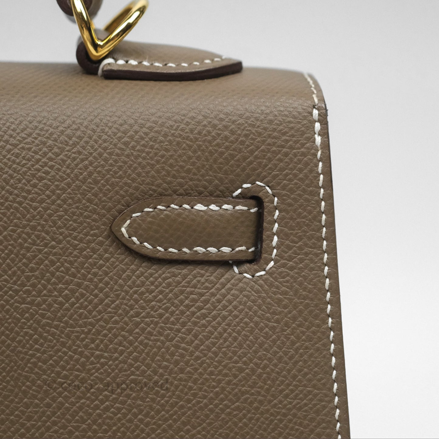 Hermès Kelly 25 Sellier Etoupe Epsom Gold Hardware