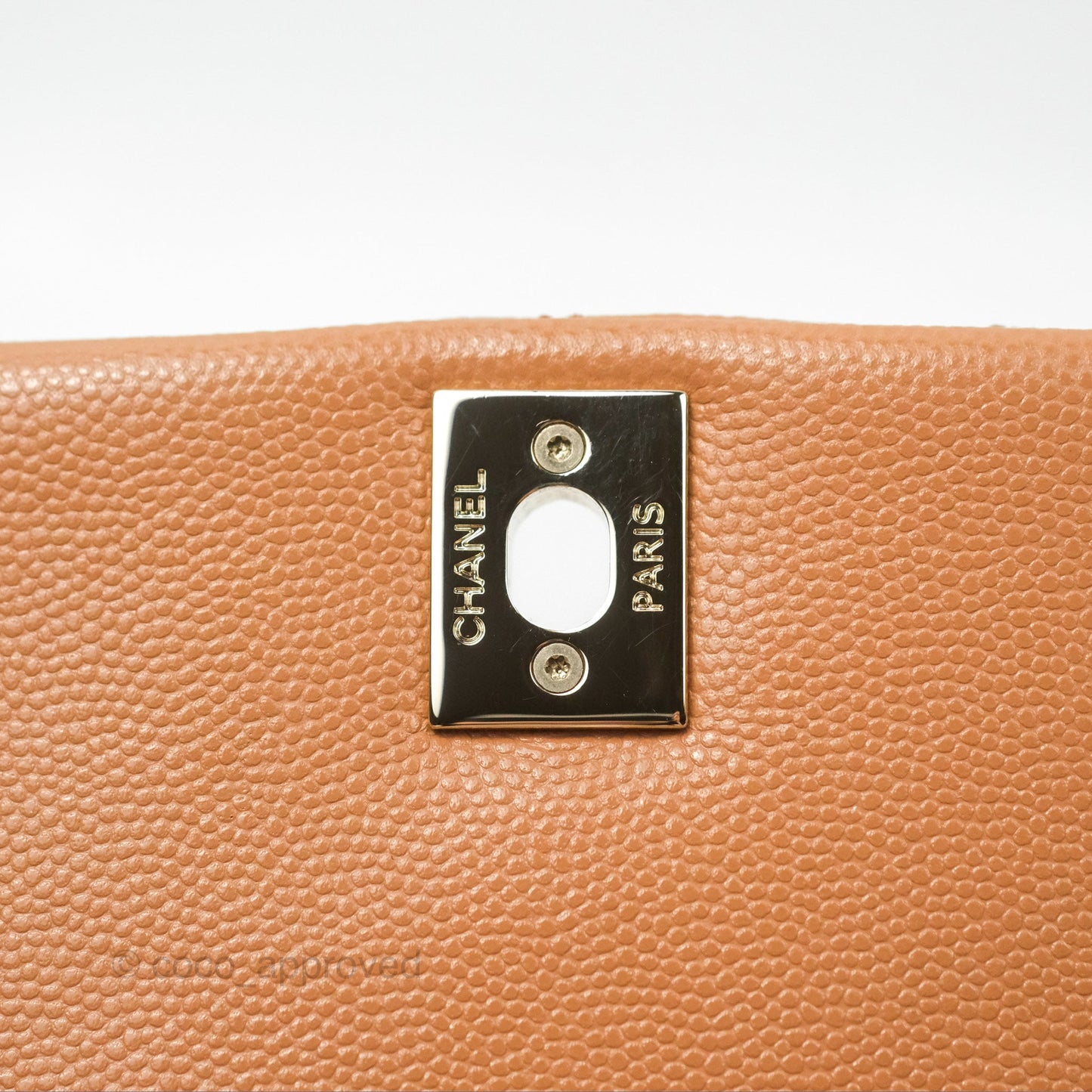 Chanel Mini Coco Handle Dark Beige Caviar Lizard Handle Gold Hardware