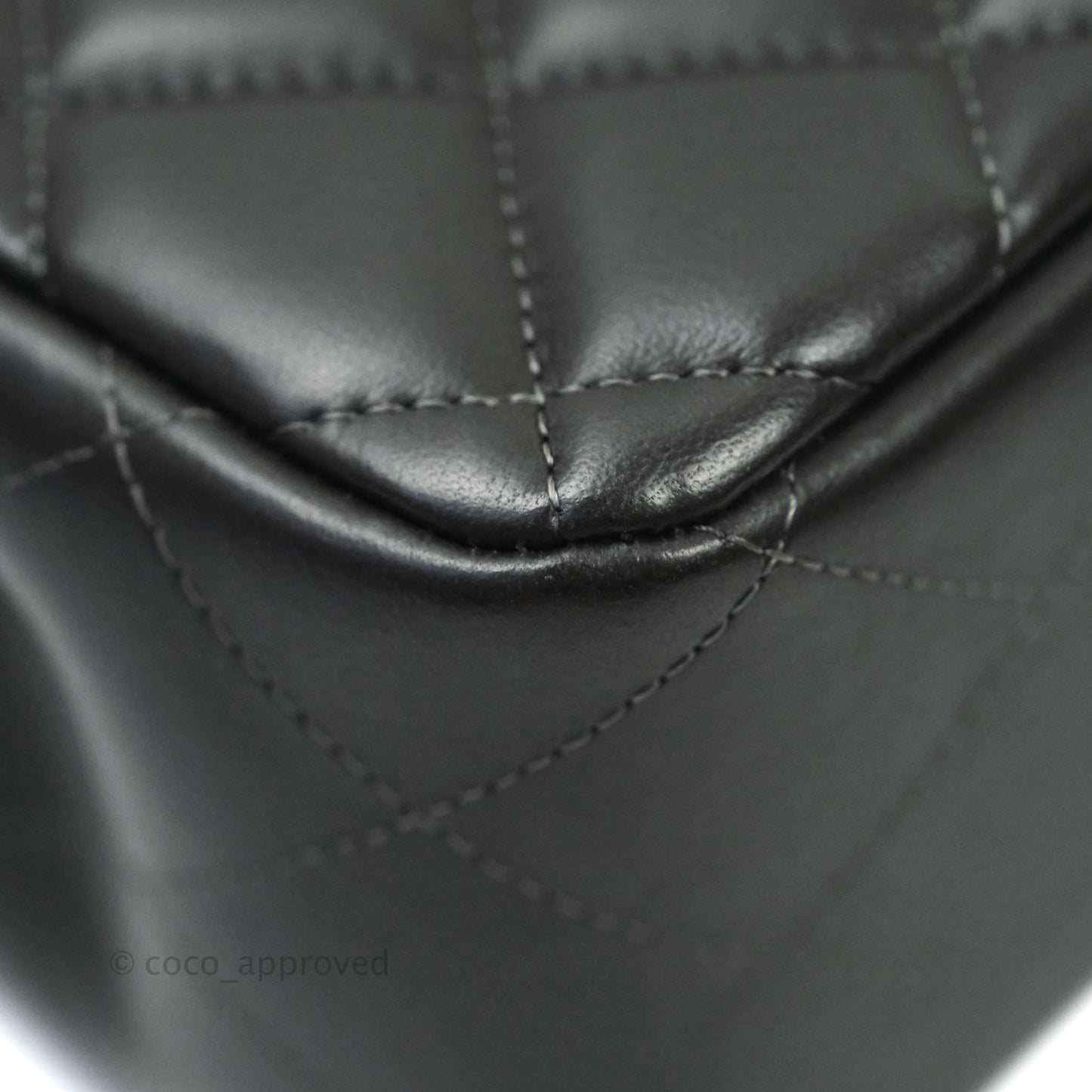 Chanel Jumbo Double Flap Dark Grey Lambskin Silver Hardware⁣⁣