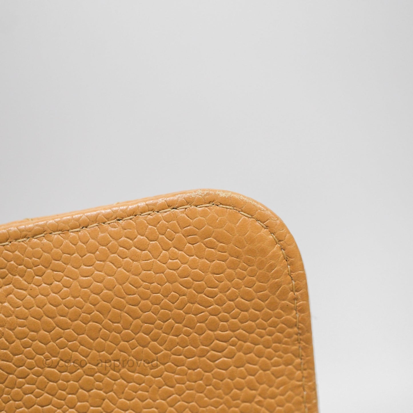 Chanel Vintage Small Classic Flap Beige Claire Caviar 24K Gold Hardware