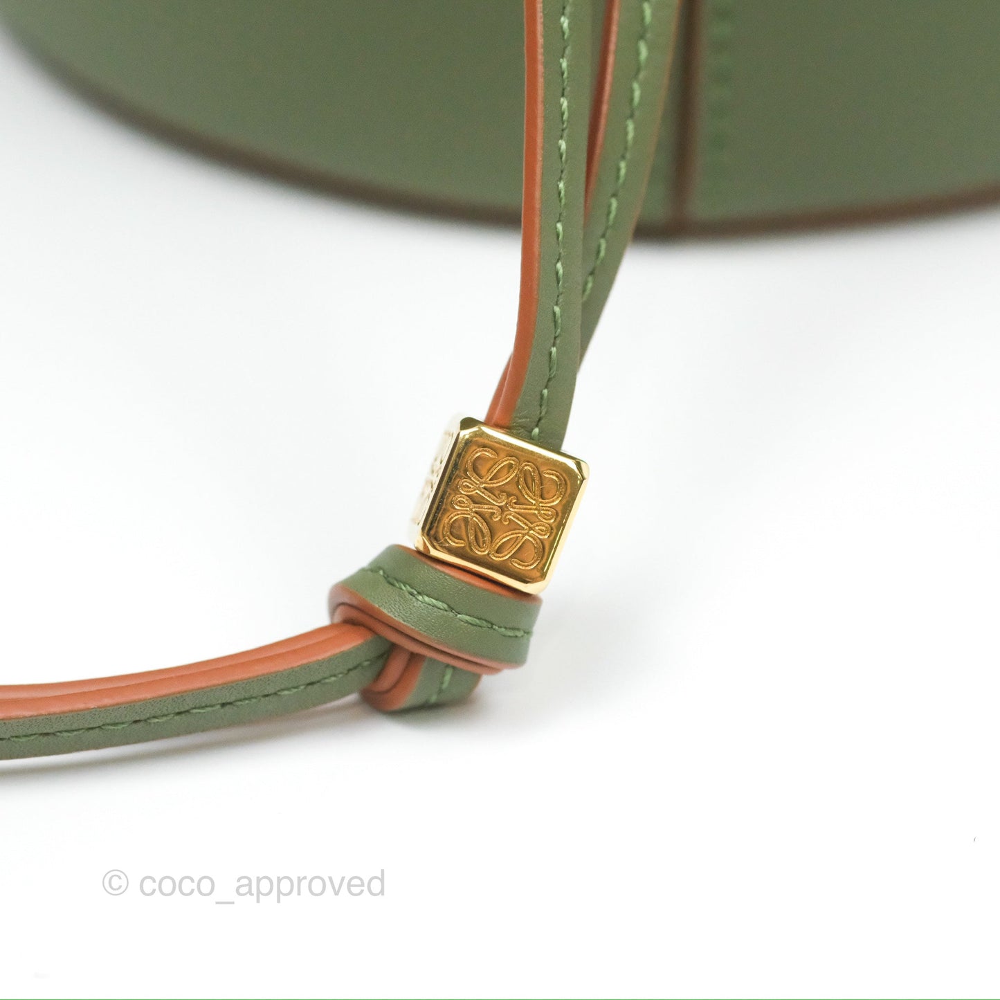 Loewe Mini Balloon Bucket Bag Green Calfskin