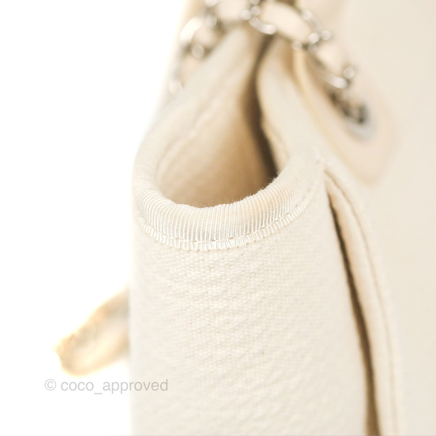 Chanel New Small Deauville Cream Ivory Canvas