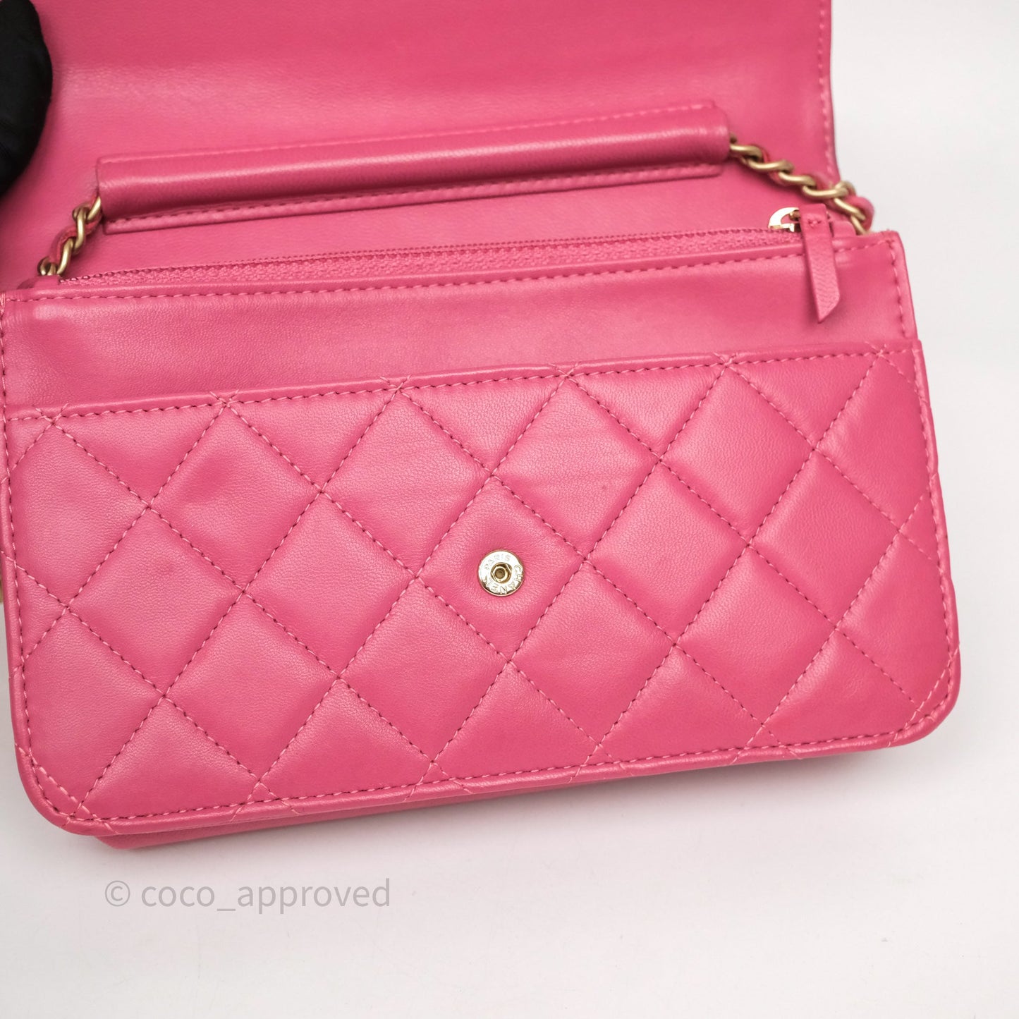 Chanel Quilted Classic WOC Pink Lambskin Gold Hardware