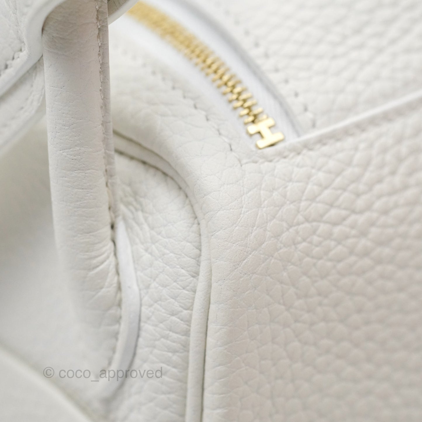 Hermès Mini Lindy 20 New White 0U Clemence Gold Hardware