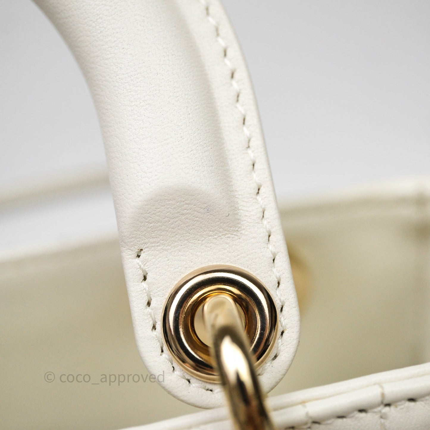 Christian Dior Small My ABCDior Lady Dior Bag White Cannage Lambskin Gold Hardware