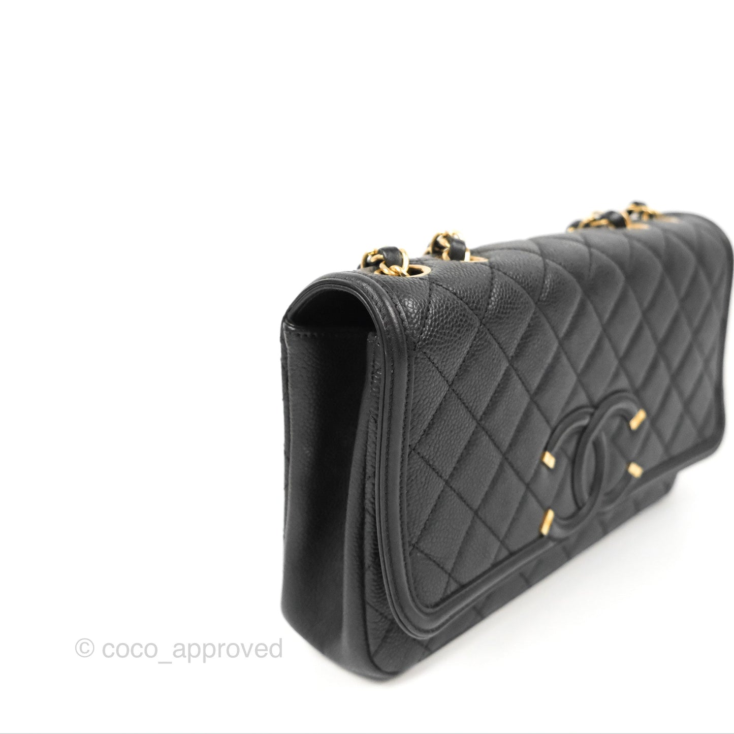 Chanel Quilted Medium CC Filigree Flap Black Caviar