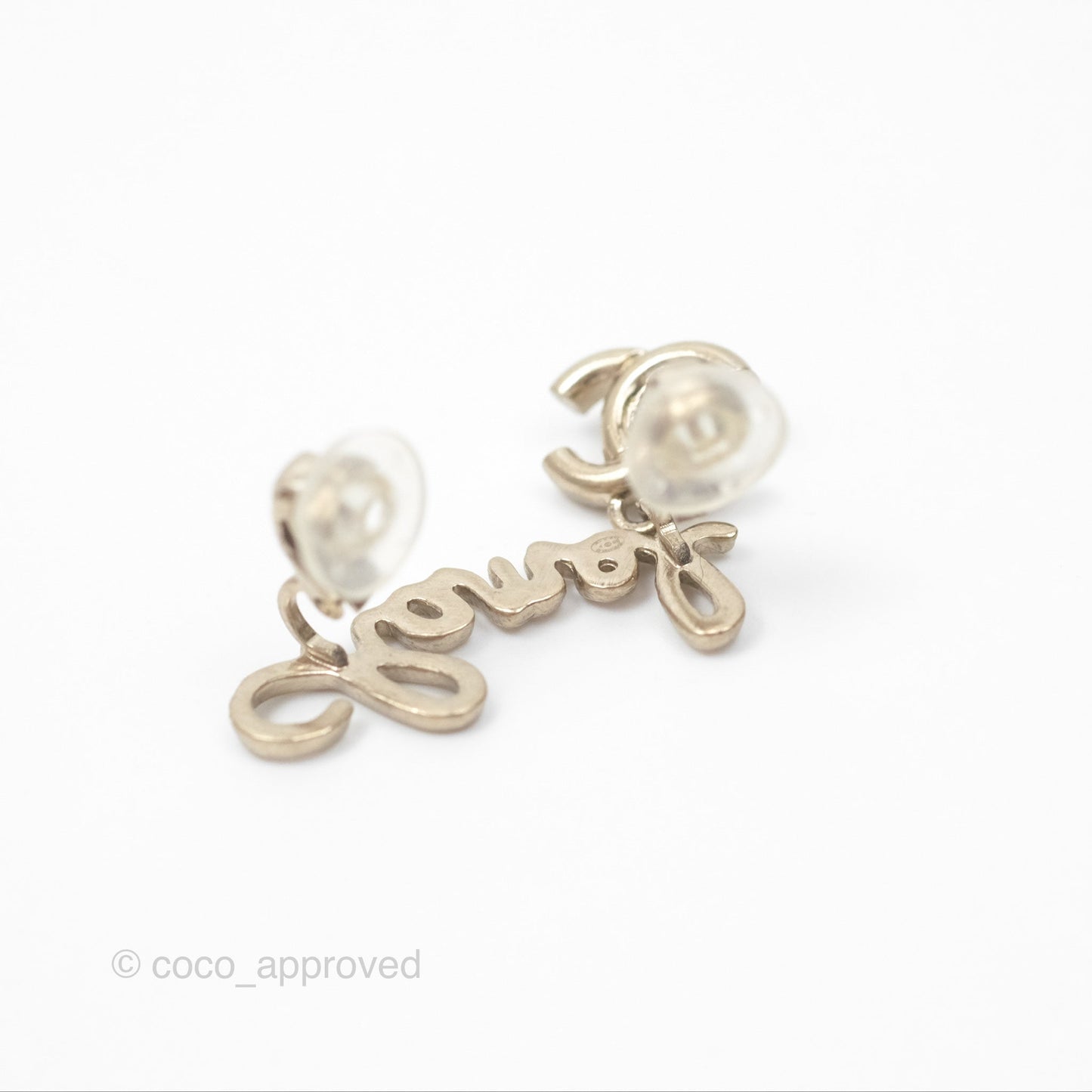 Chanel Logo CC Turnlock Ear Clips Gold Tone 21P