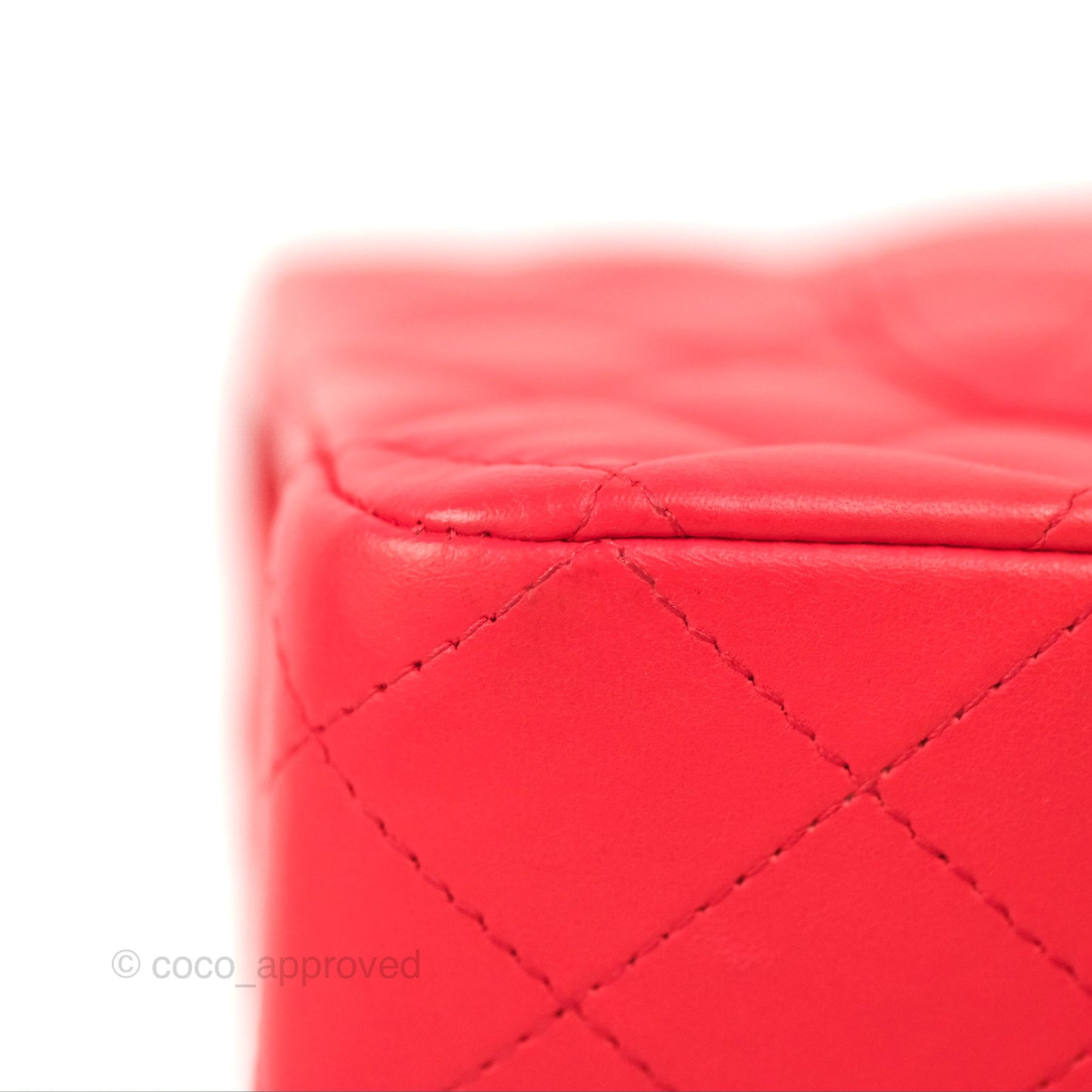 Chanel Classic M/L Medium Flap Quilted Red Lambskin Gold Hardware