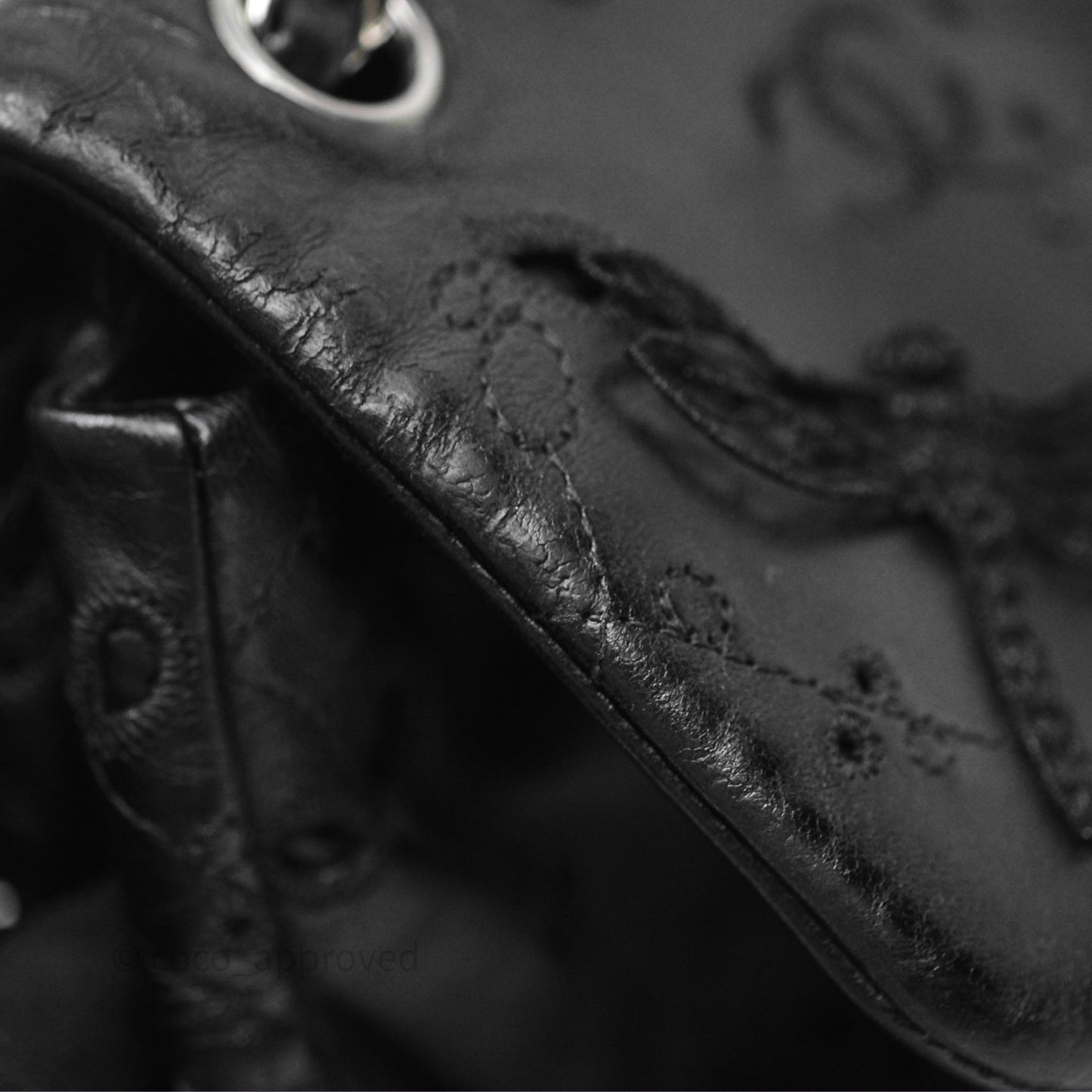 Chanel Embroidered Butterfly Flap Black Lambskin Ruthenium Hardware