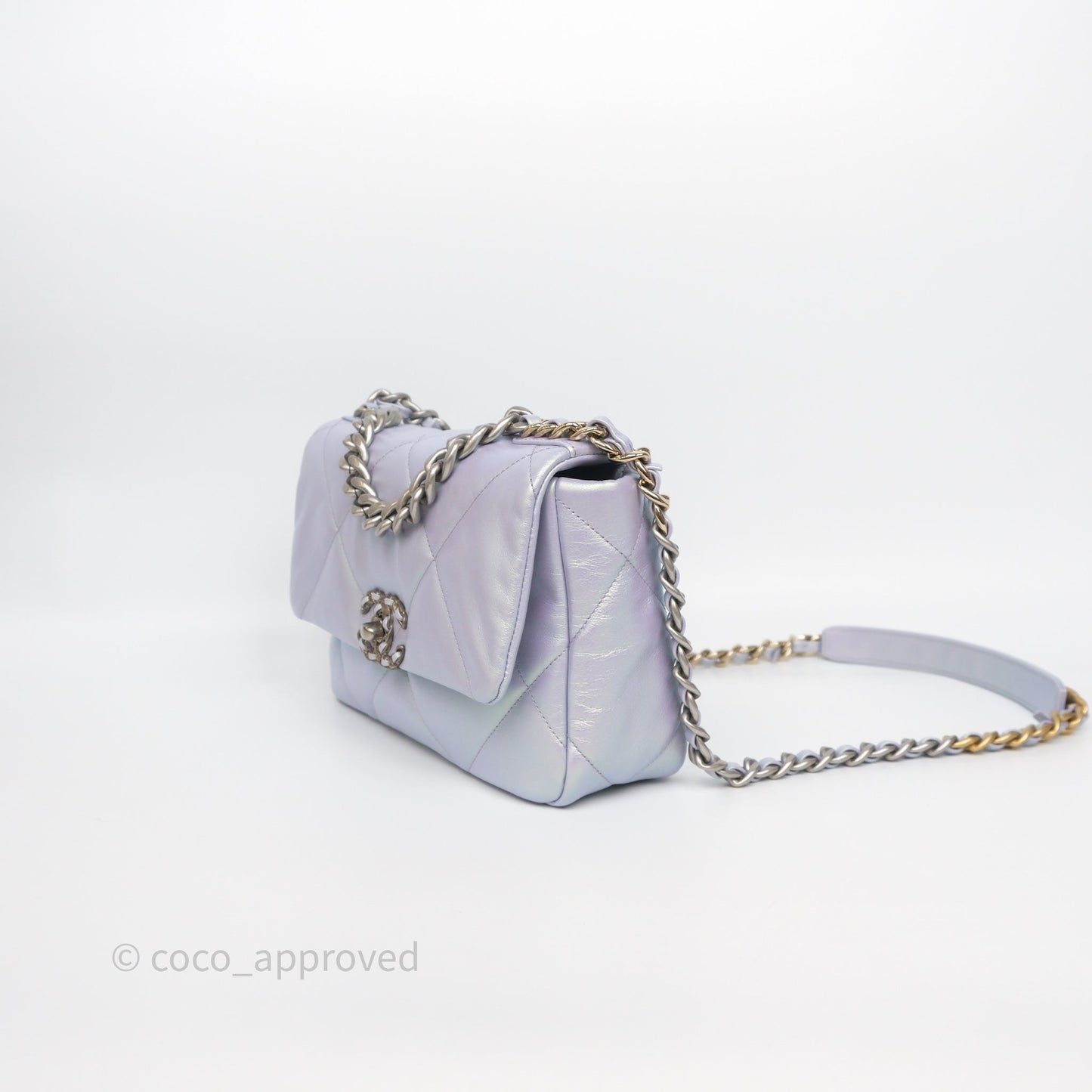 Chanel 19 Small Iridescent Purple Mixed Hardware