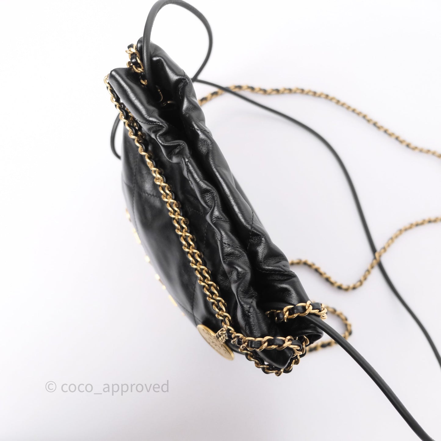 Chanel 22 Mini Bag Black Crumpled Calfskin