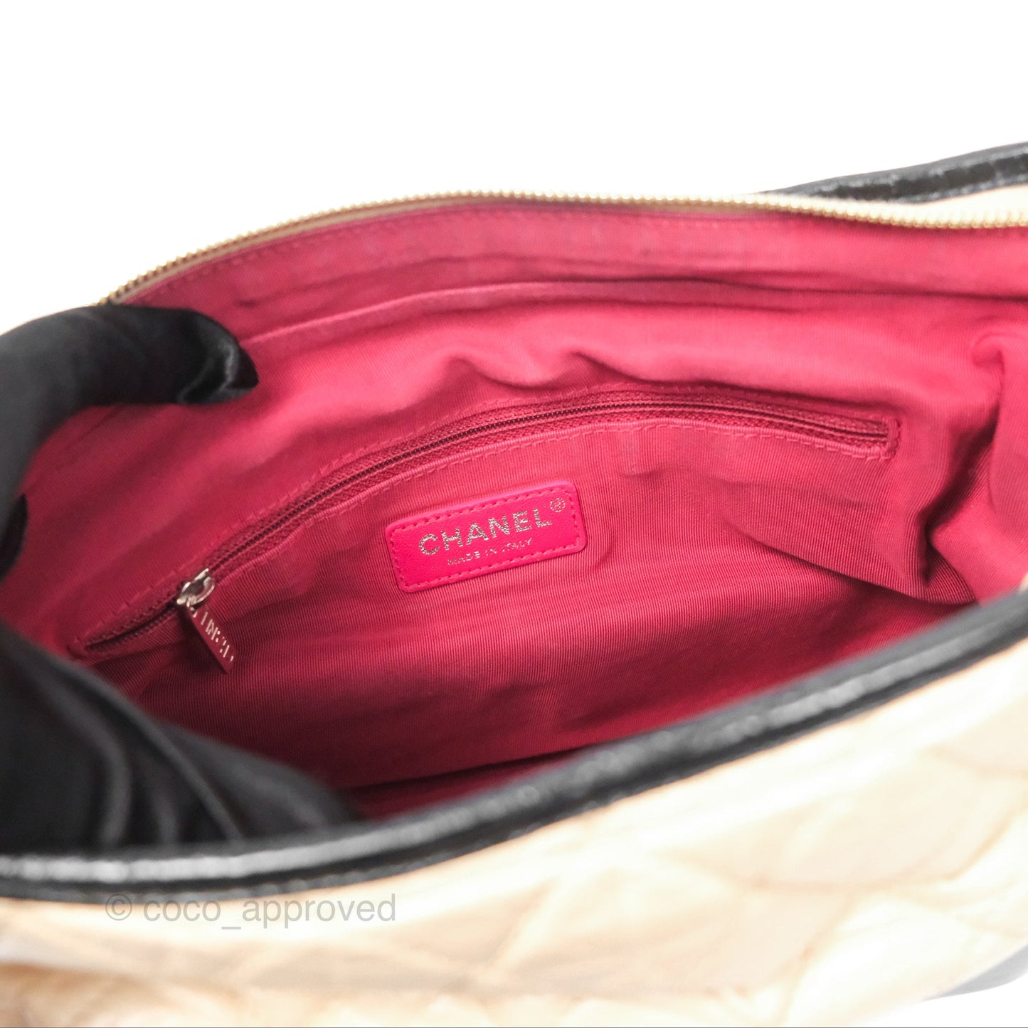 Chanel Large Gabrielle Hobo Black Beige Aged Calfskin Mixed Hardware