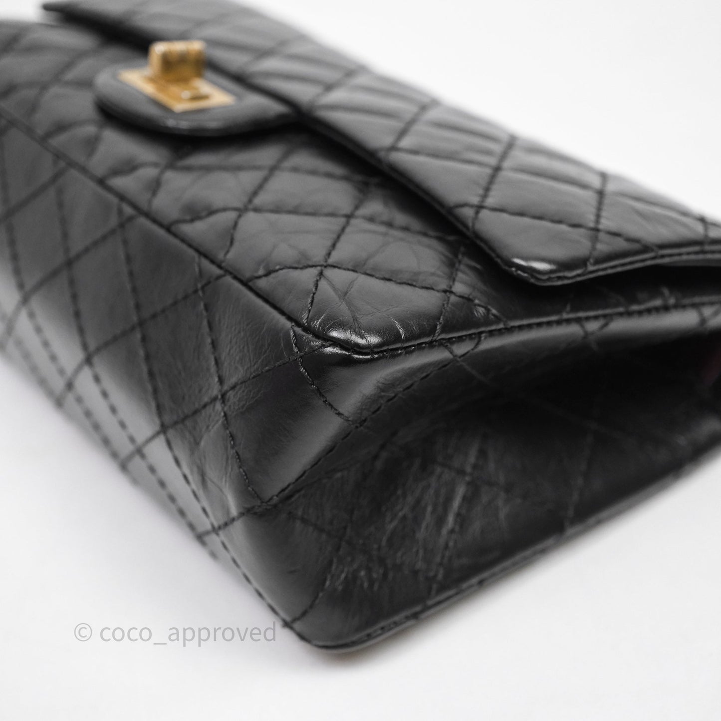 Chanel Reissue 225 Quilted Aged Calfskin Black Aged Gold Hardware