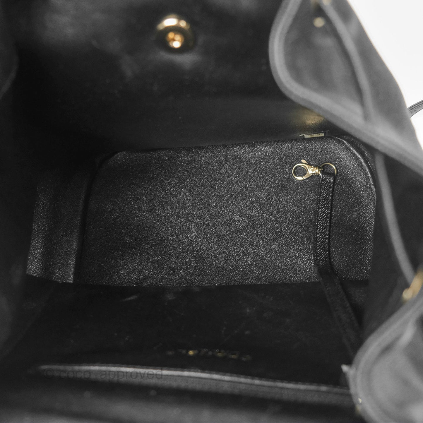 Chanel Quilted Business Affinity Backpack Black Caviar Gold Hardware