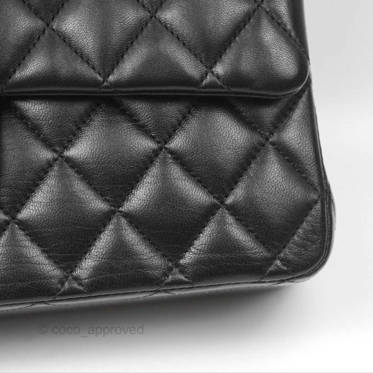 Chanel Classic M/L Medium Flap Quilted Black Lambskin Gold Hardware