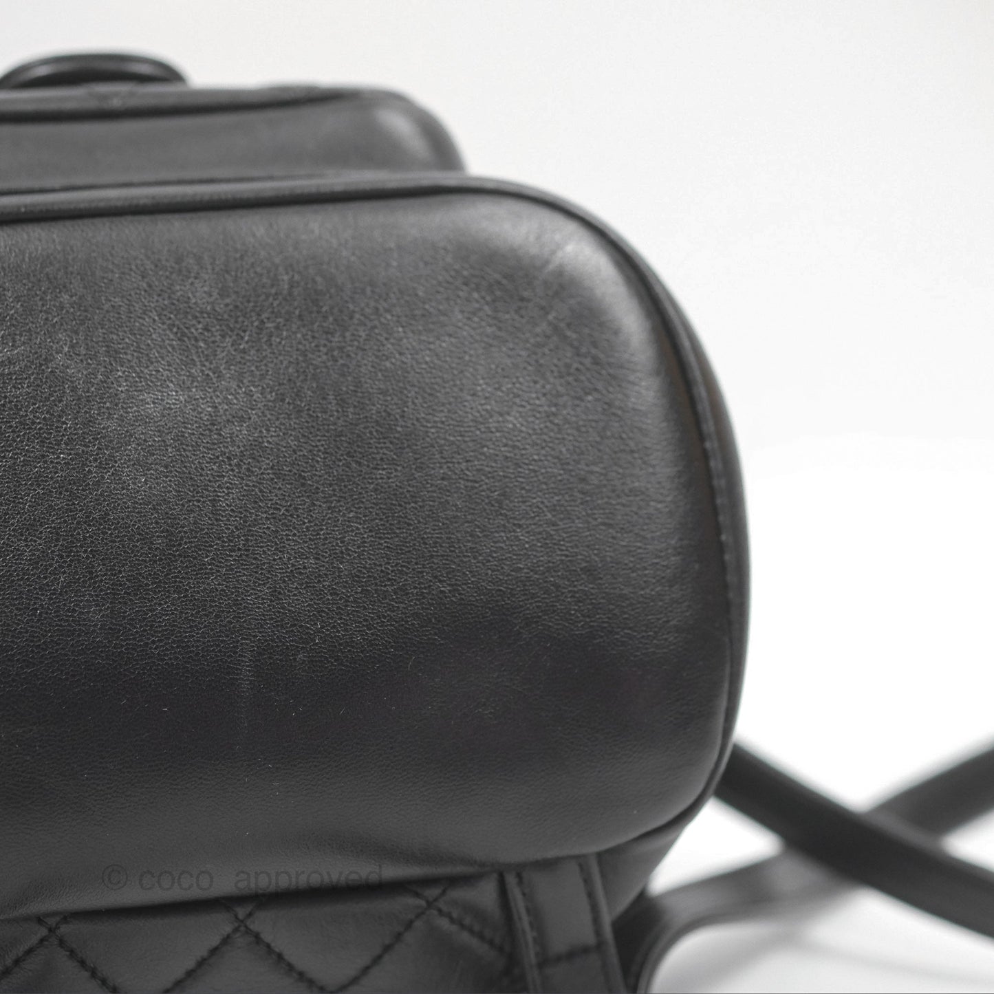 Chanel Quilted Small Duma Drawstring Backpack Black Lambskin