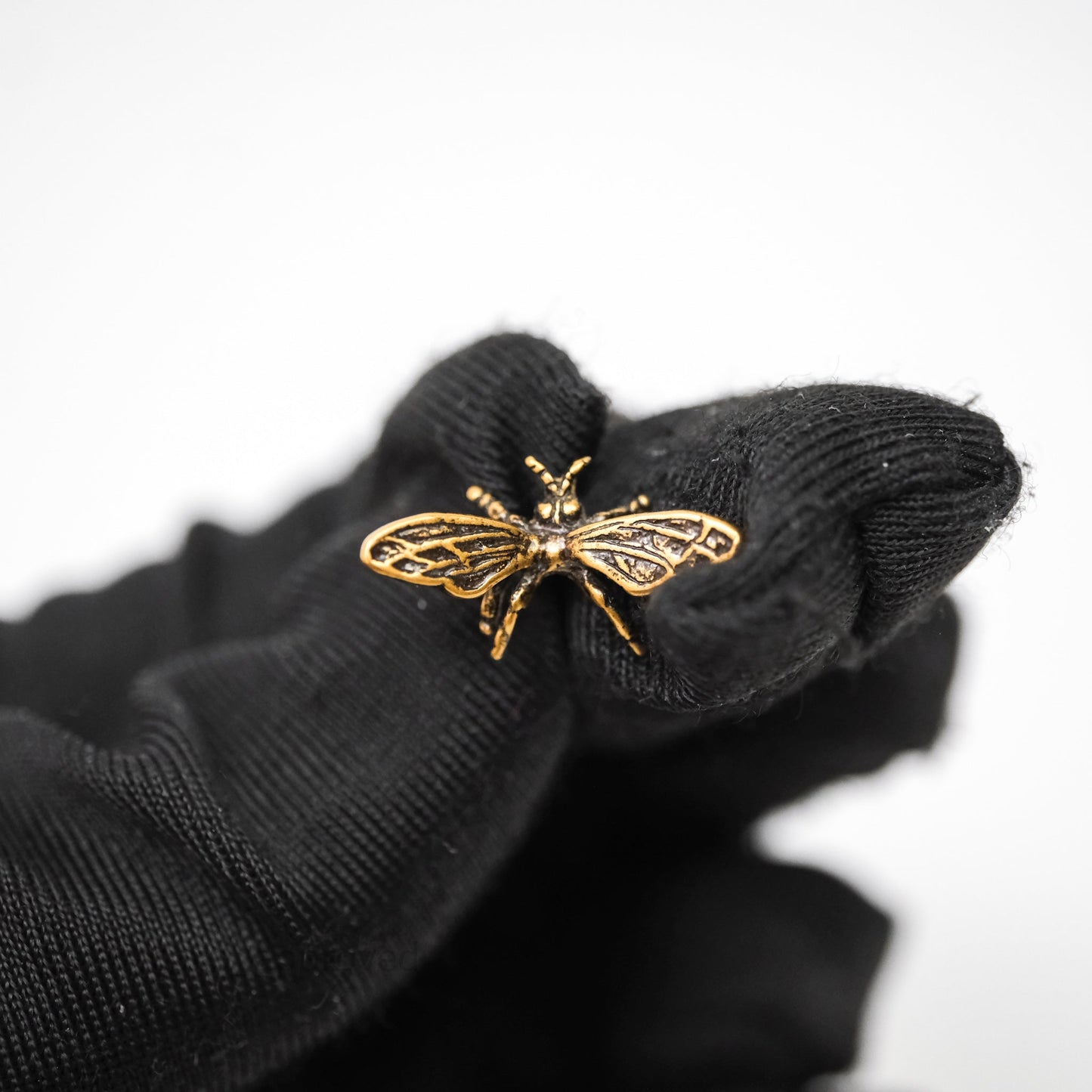 Christian Dior J'Adior Bee Earrings Aged Gold Tone
