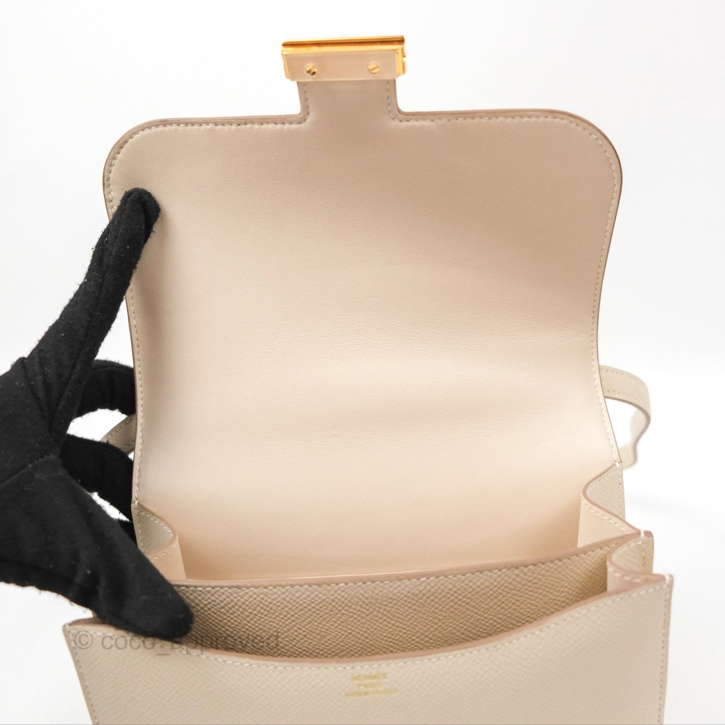 Hermès Constance Mini 18cm Craie Epsom Gold Hardware