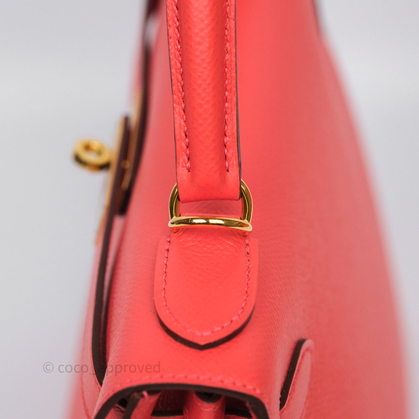 Hermès Sellier Kelly 28 Rose Jaipur Epsom Gold Hardware