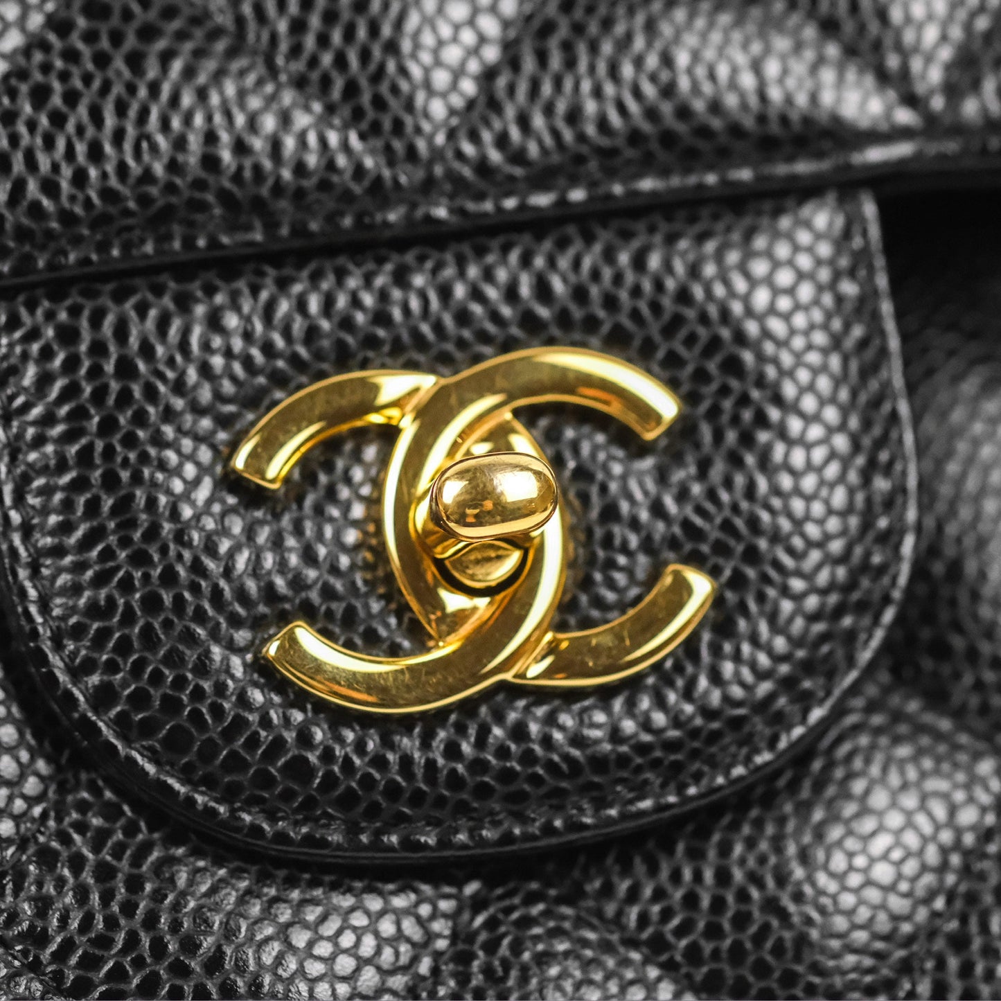 Chanel Jumbo Double Flap Black Caviar Gold Hardware⁣⁣
