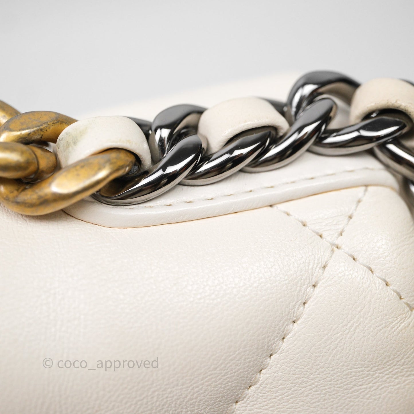 Chanel 19 Small Ivory White Mixed Hardware