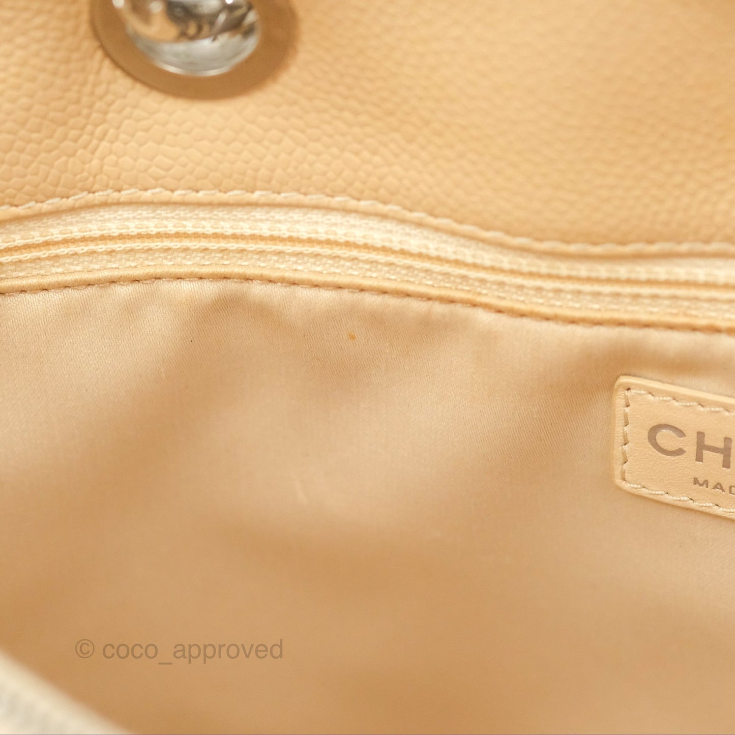 Chanel GST Beige Caviar Silver Hardware