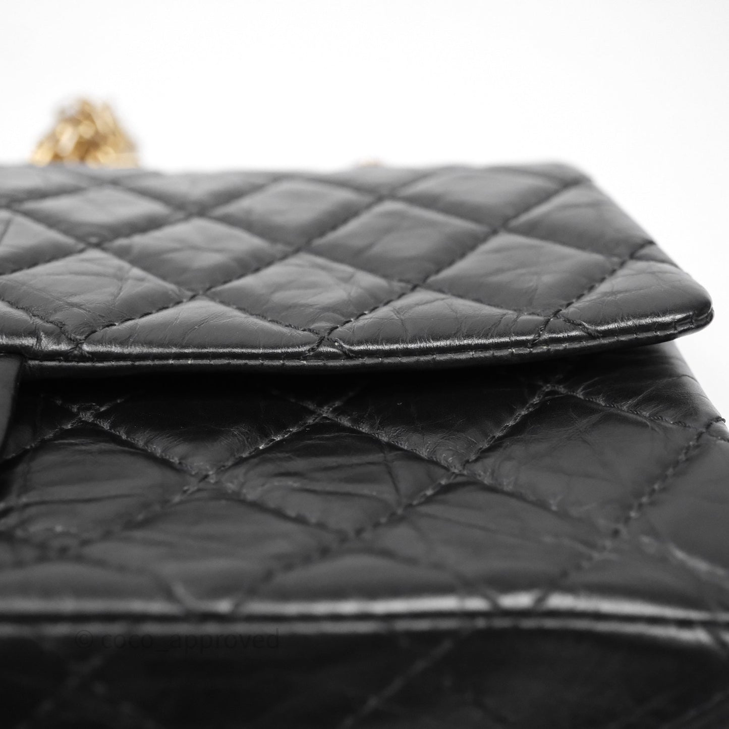 Chanel Reissue 226 Quilted Aged Calfskin Black Aged Gold Hardware