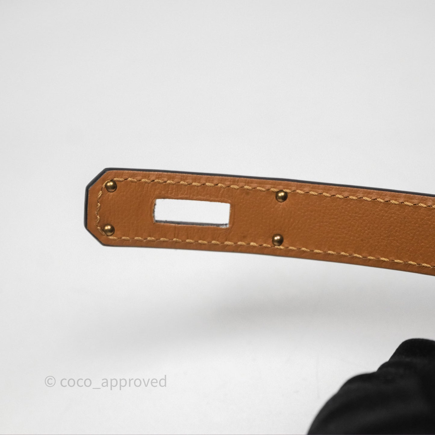 Hermès Kelly Belt Black Noir 89 Epsom Gold Hardware