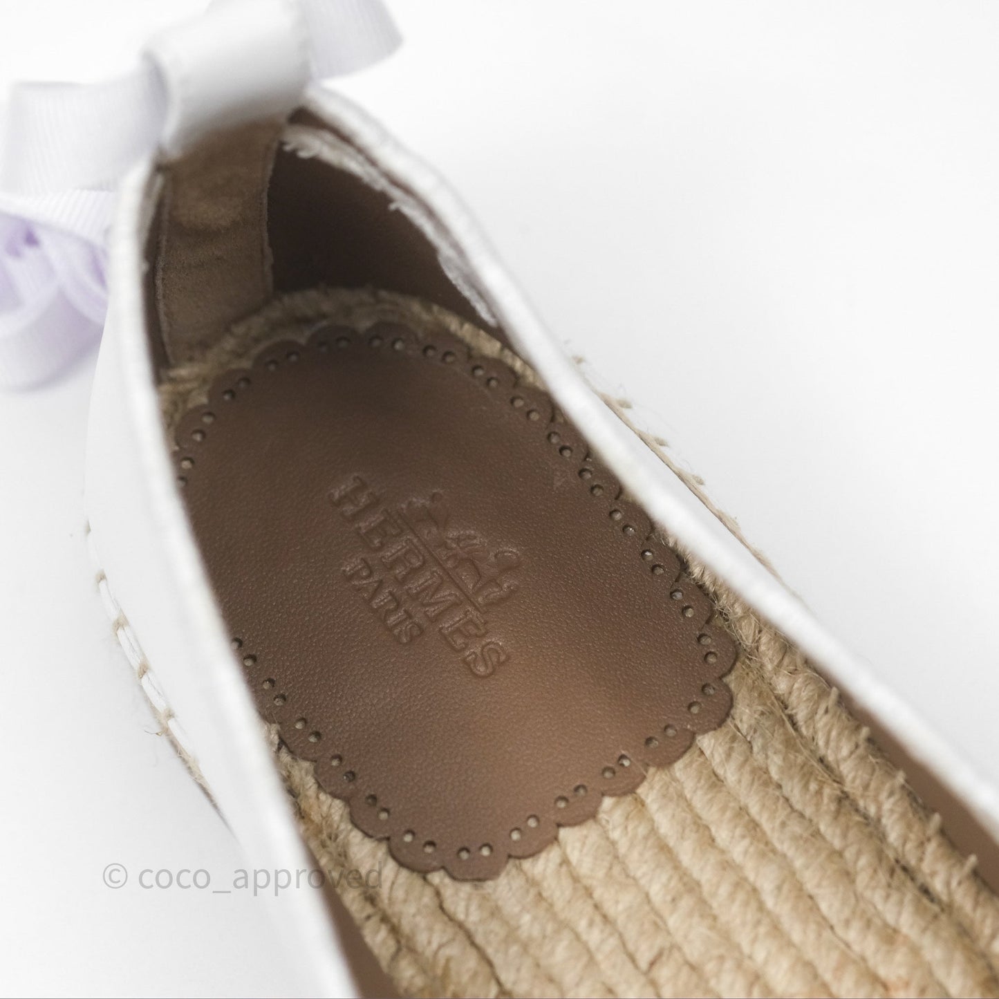 Hermès Guapa Espadrille Blanc Calfskin Size 37