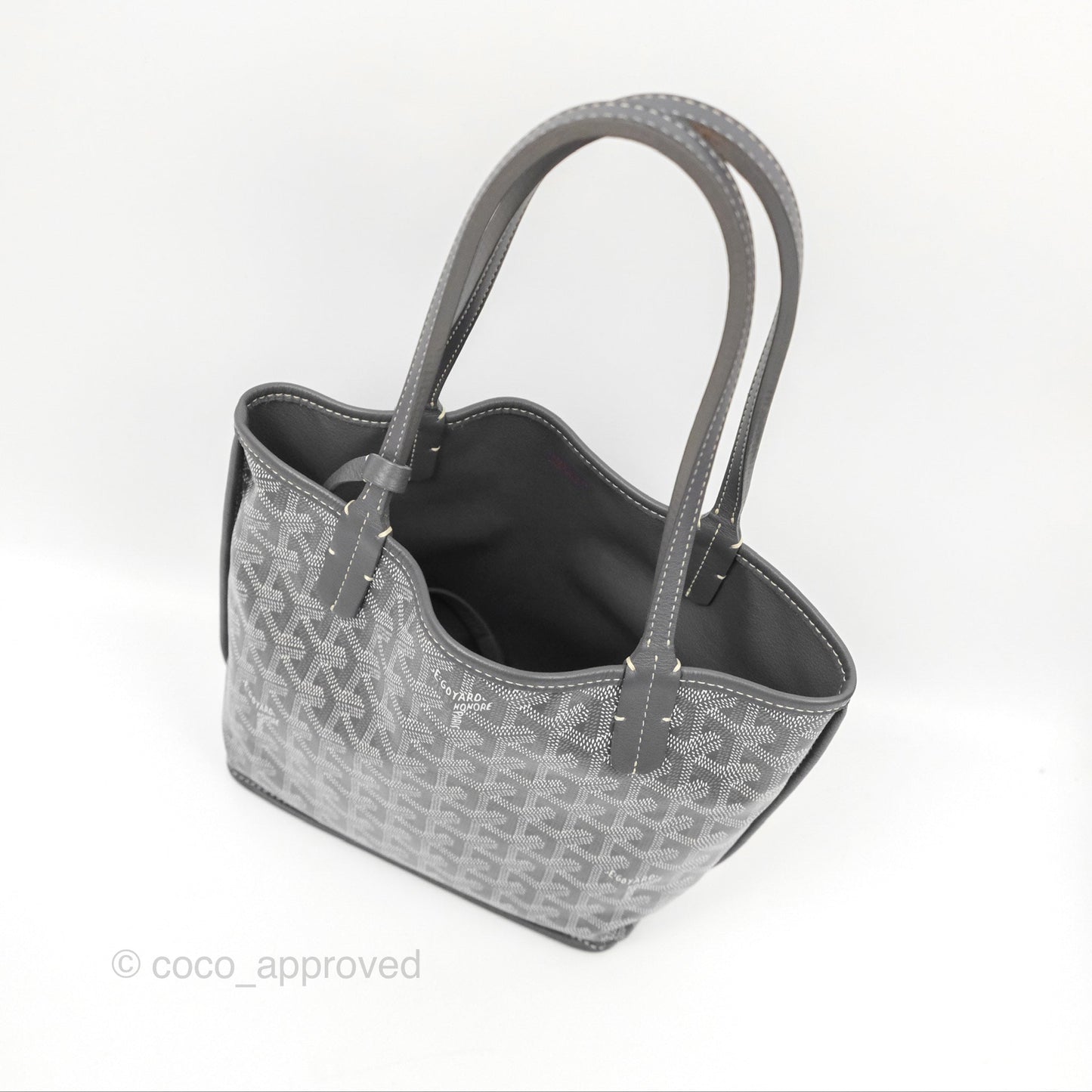 Goyard Anjou Mini Bag Goyardine Canvas Grey