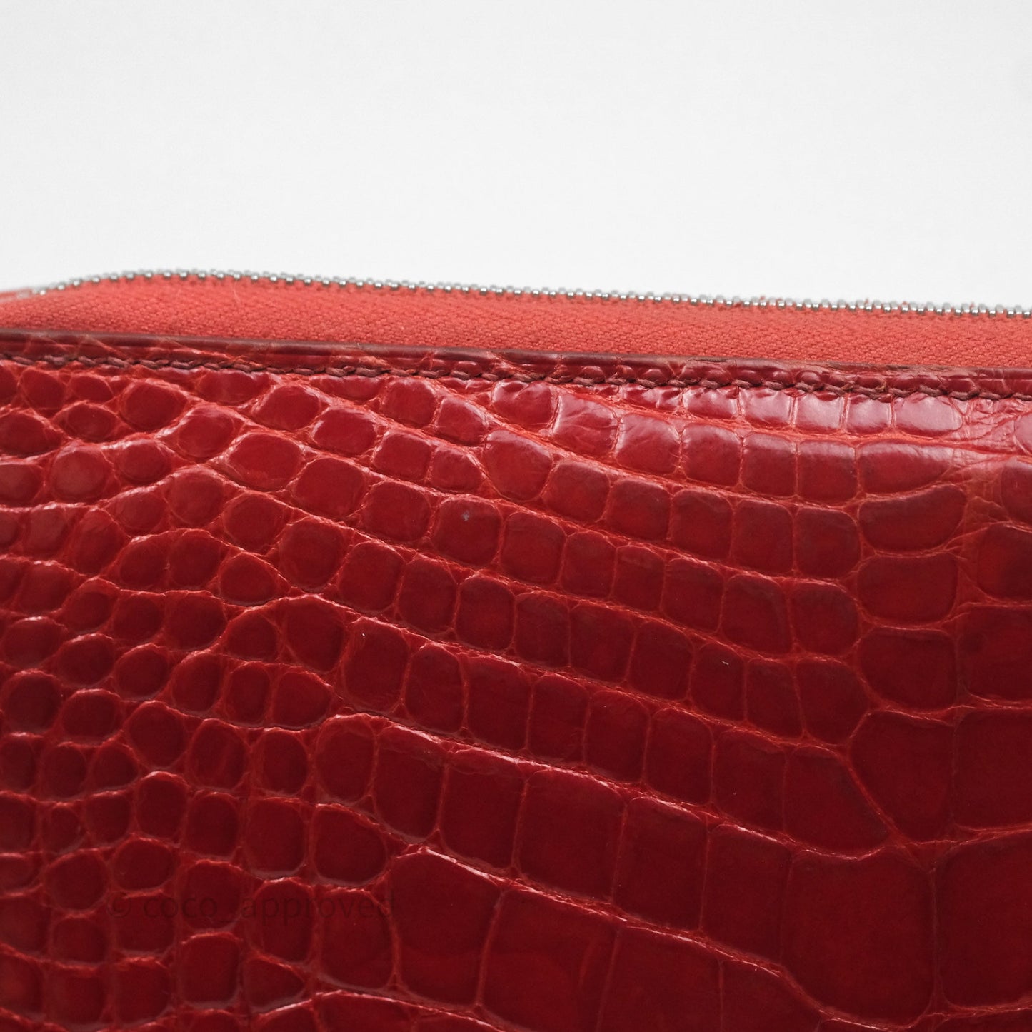 Hermès Azap Wallet Red Alligator Palladium Hardware