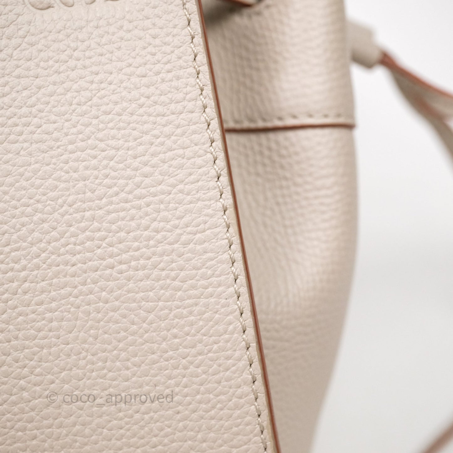 Loewe Mini Hammock Drawstring Light Ghost Calfskin