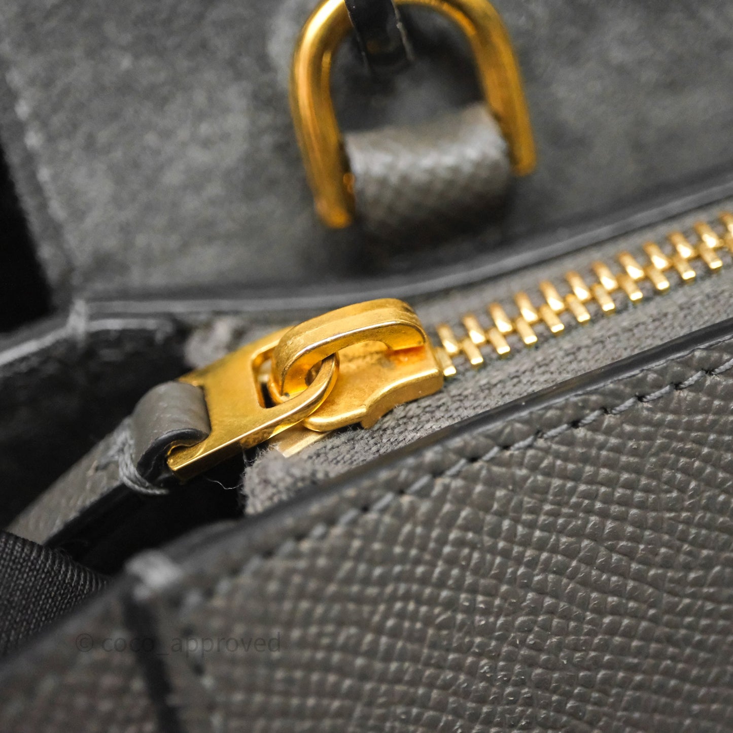 Celine Nano Belt Bag Grey Grained Calfskin Gold Hardware