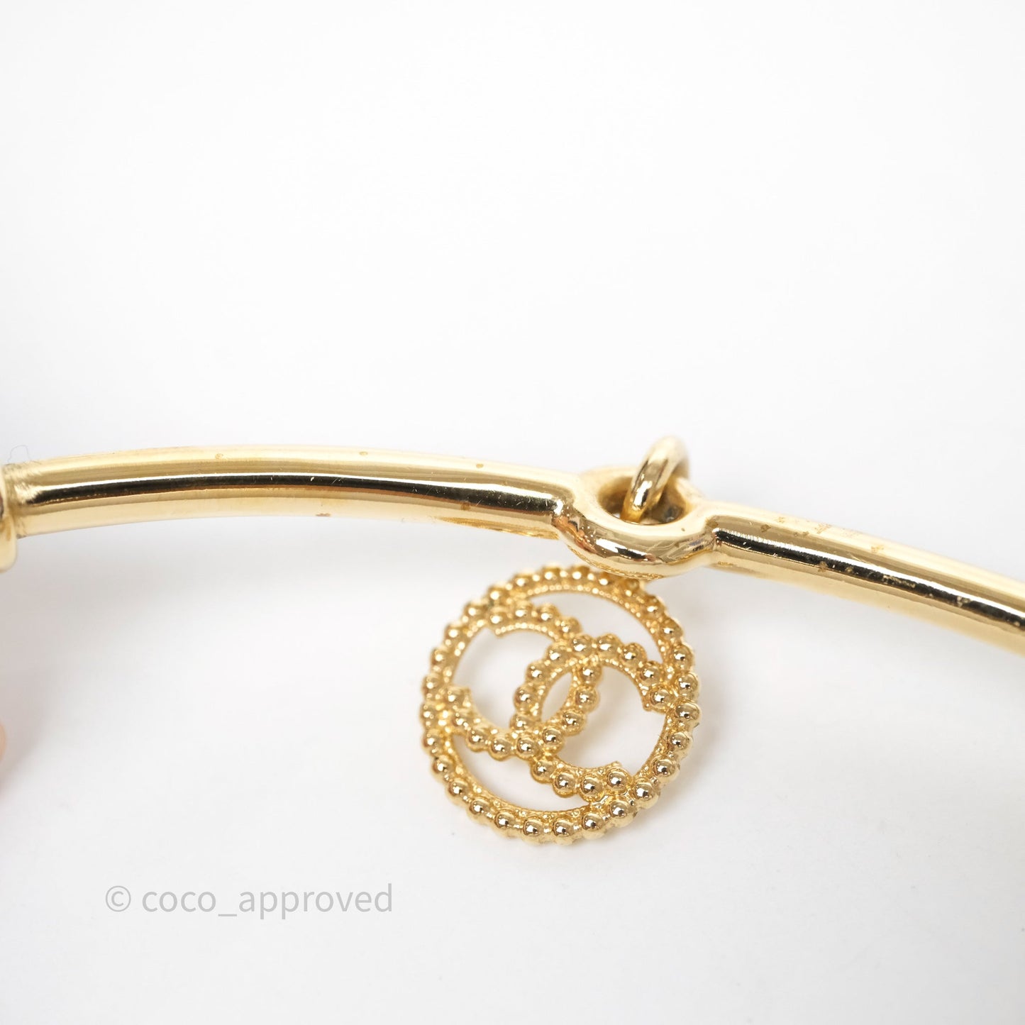 Chanel Round CC Necklace Gold Tone 22C
