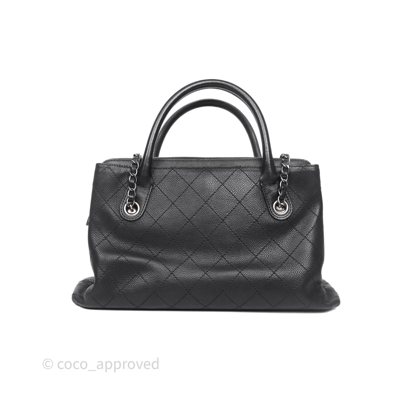 Chanel Quilted Shopping Tote Black Caviar Ruthenium Hardware