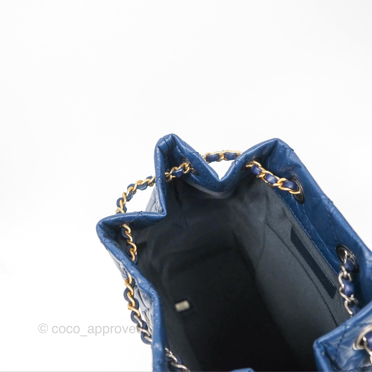 Chanel Small Gabrielle Backpack Navy Aged Calfskin