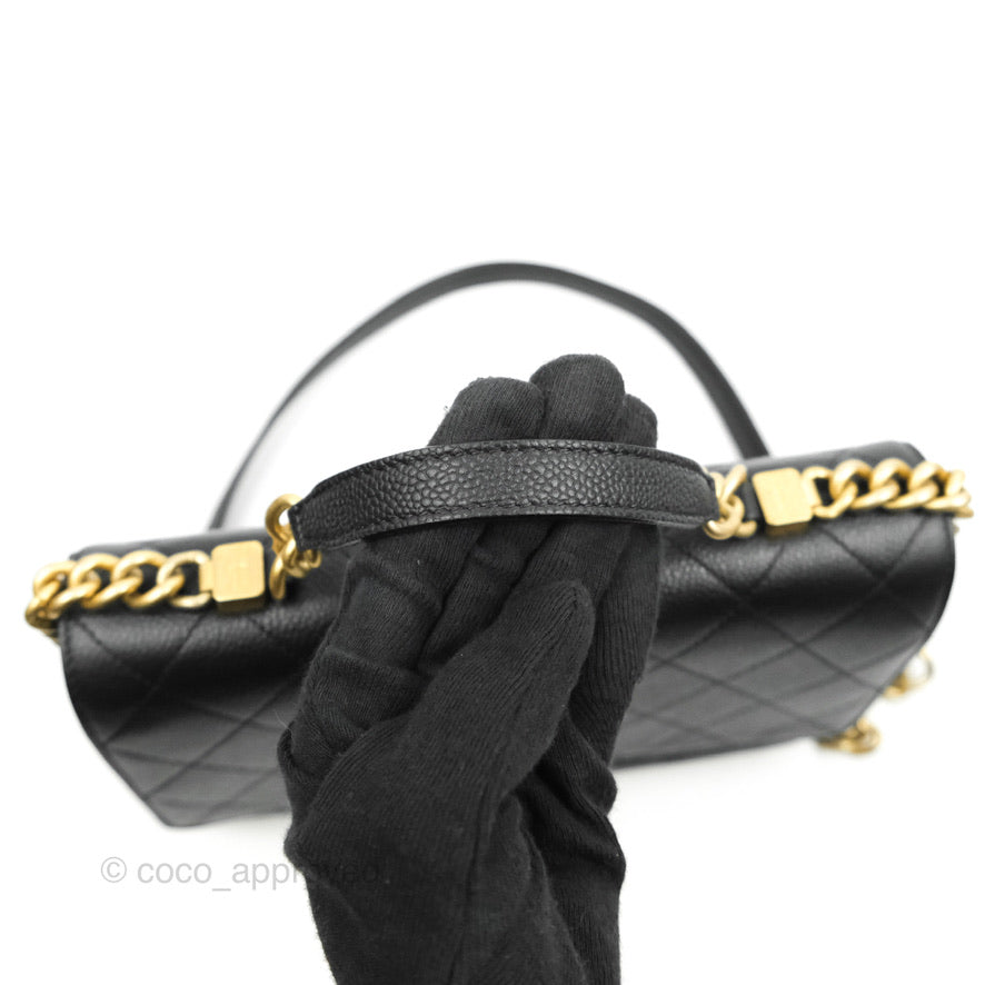 Chanel Chic Affinity Small Grained Calfskin Black Aged Gold Hardware