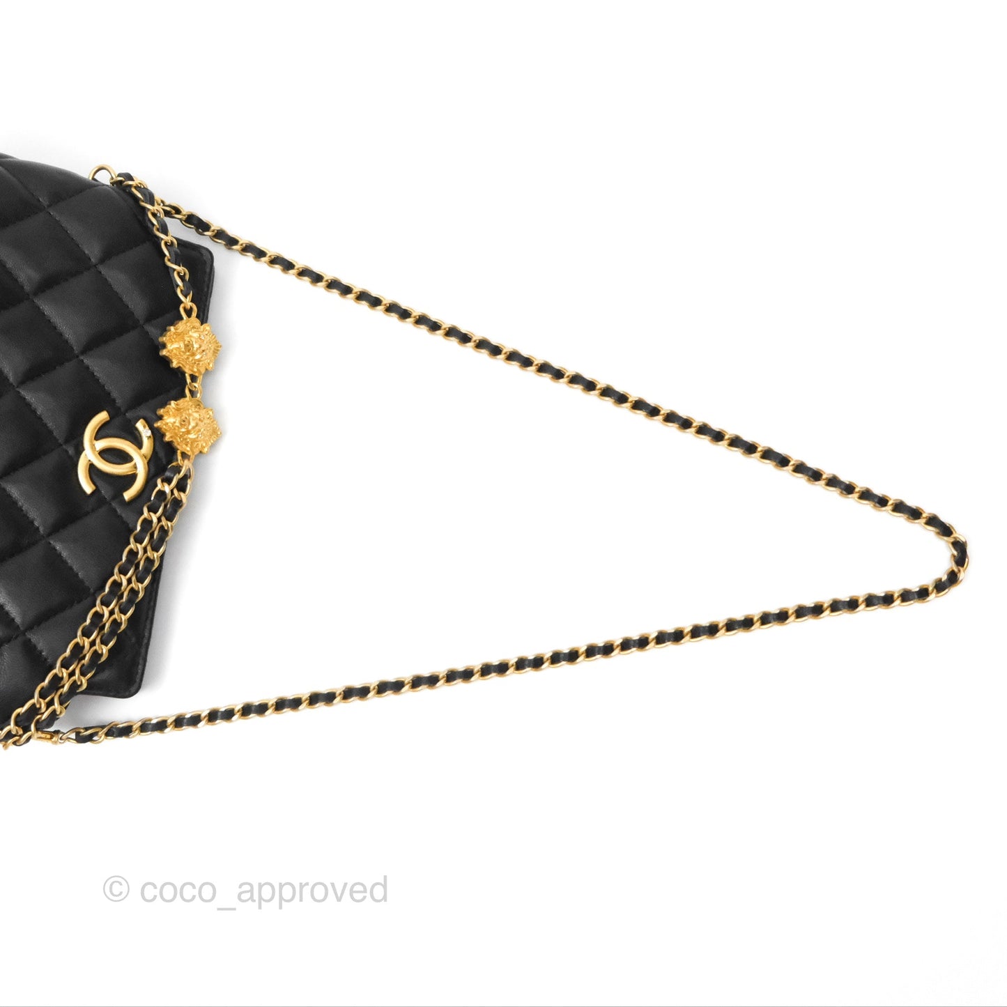 Chanel Clutch With Chain Black Lambskin Gold Hardware 23A