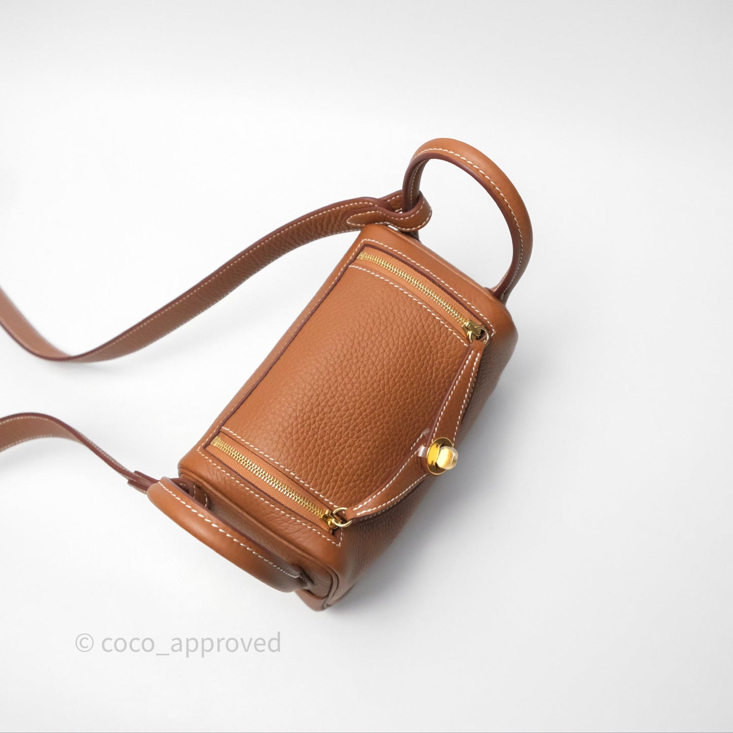 Hermès Mini Lindy 20 Gold Clemence Gold Hardware