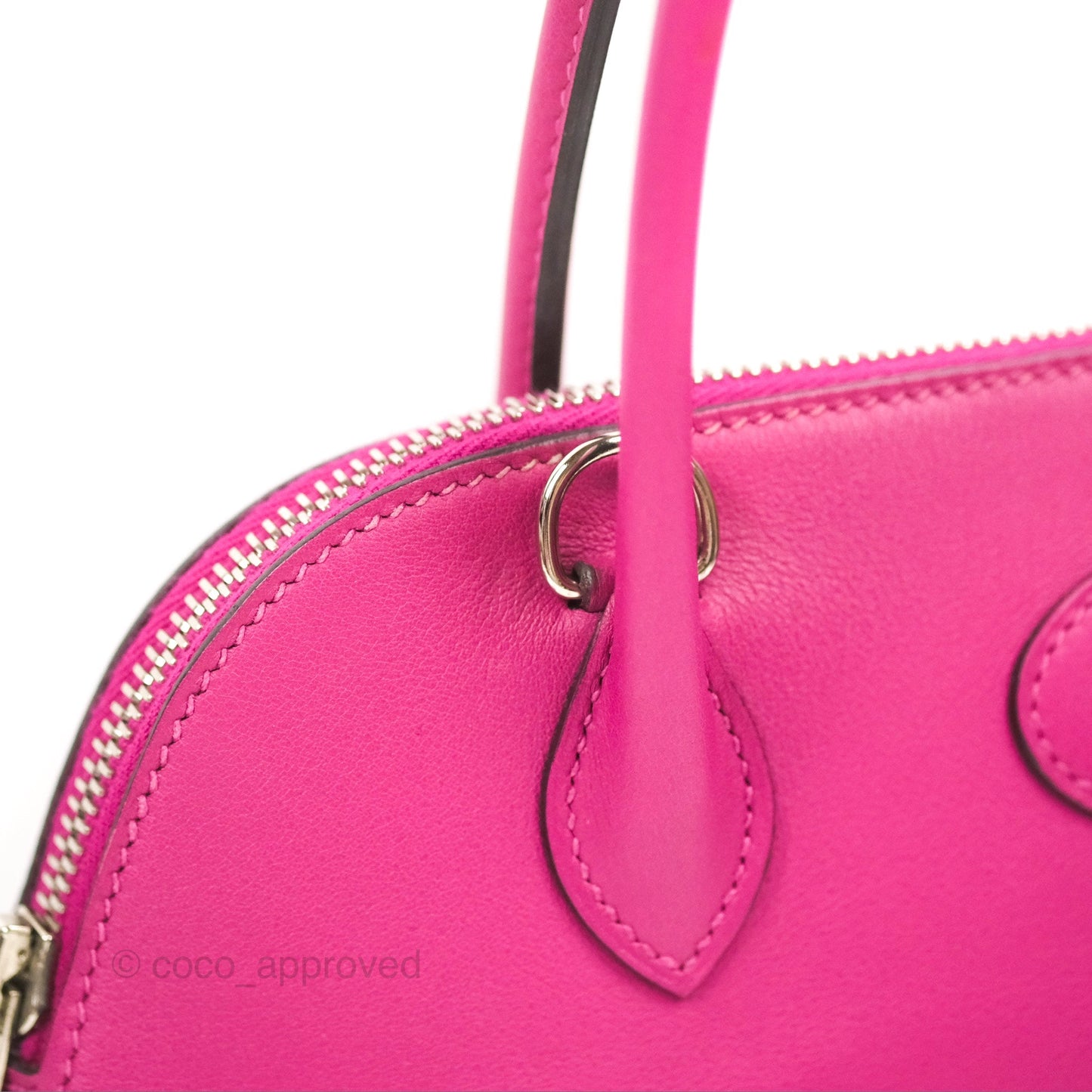 Hermès Bolide 27 Rose Pourpre Swift Palladium Hardware