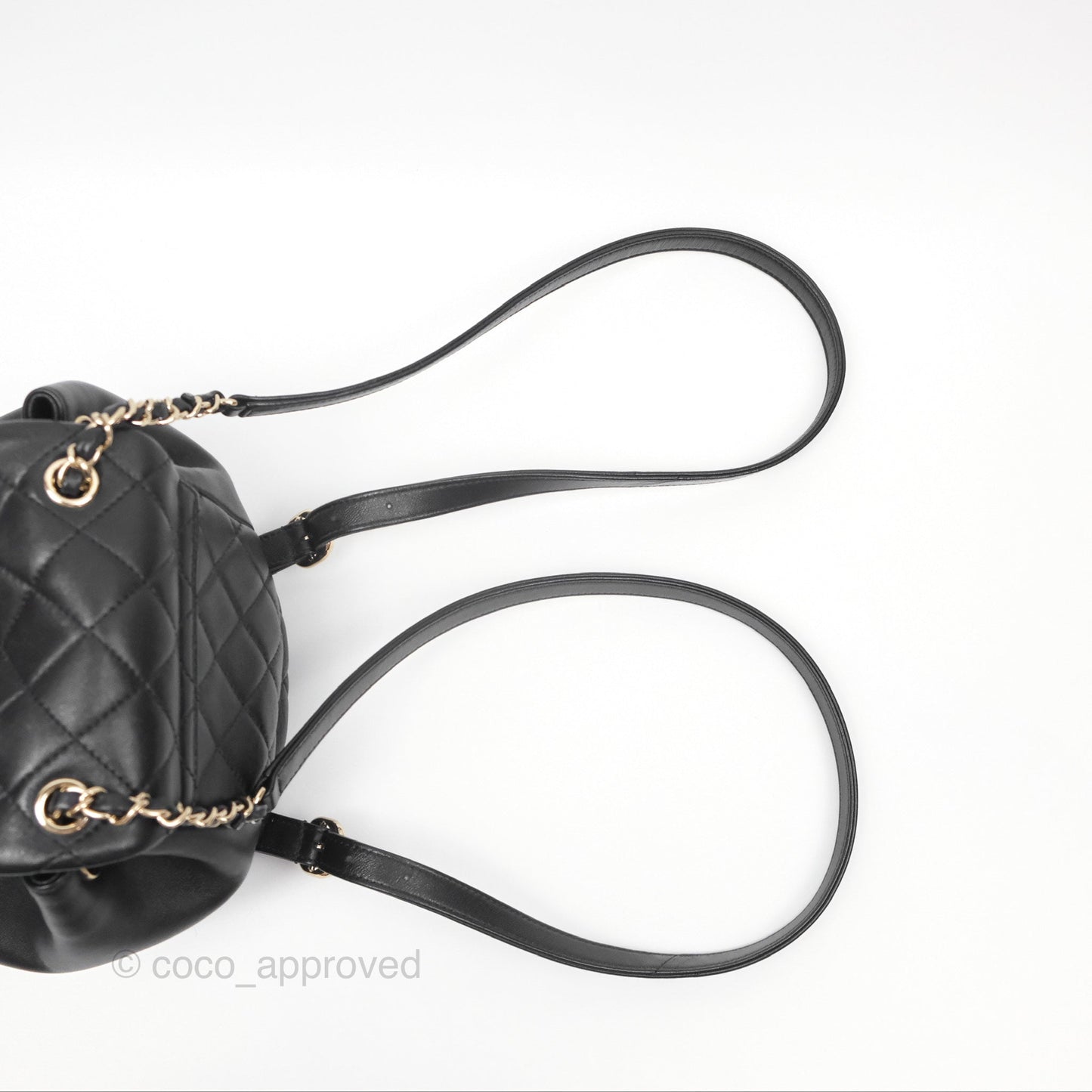 Chanel Quilted Small Duma Drawstring Backpack Black Lambskin