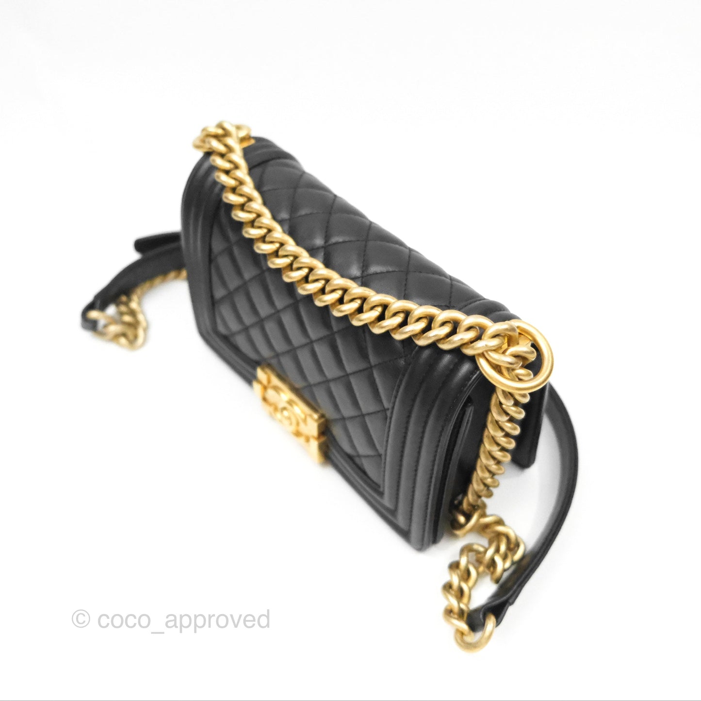 Chanel Small Boy Black Calfskin Gold Hardware