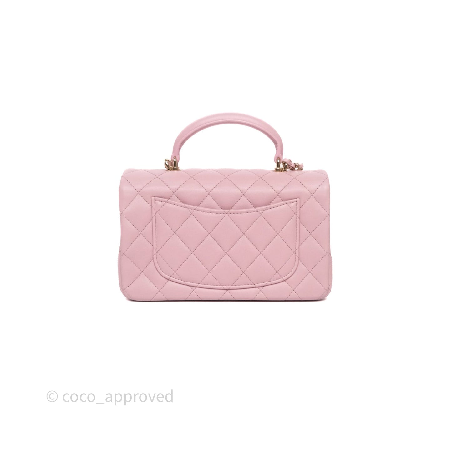 Chanel Top Handle Mini Rectangular Flap Lilac Pink Lambskin Gold Hardware