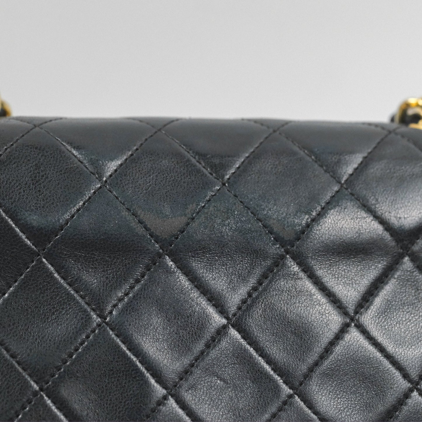 Chanel Vintage Mini Single Full Flap Bag Black Lambskin 24K Gold Hardware