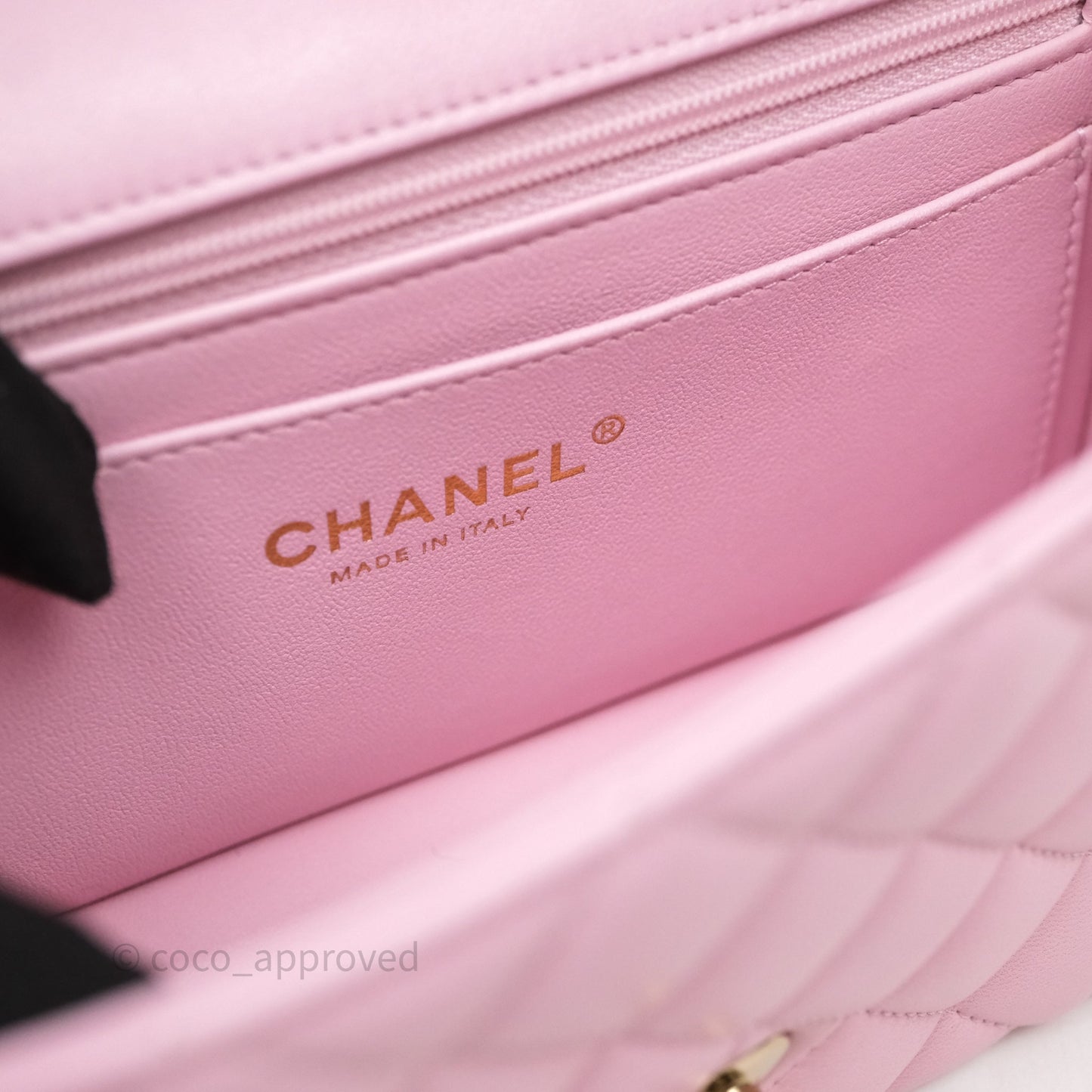Chanel Top Handle Mini Rectangular Flap Pink Lambskin Gold Hardware