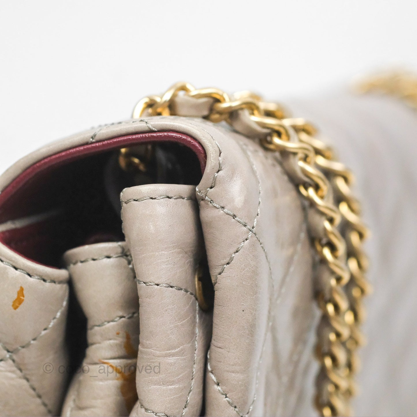 Chanel Accordion Flap Bag Taupe Crinkled Glazed Calfskin