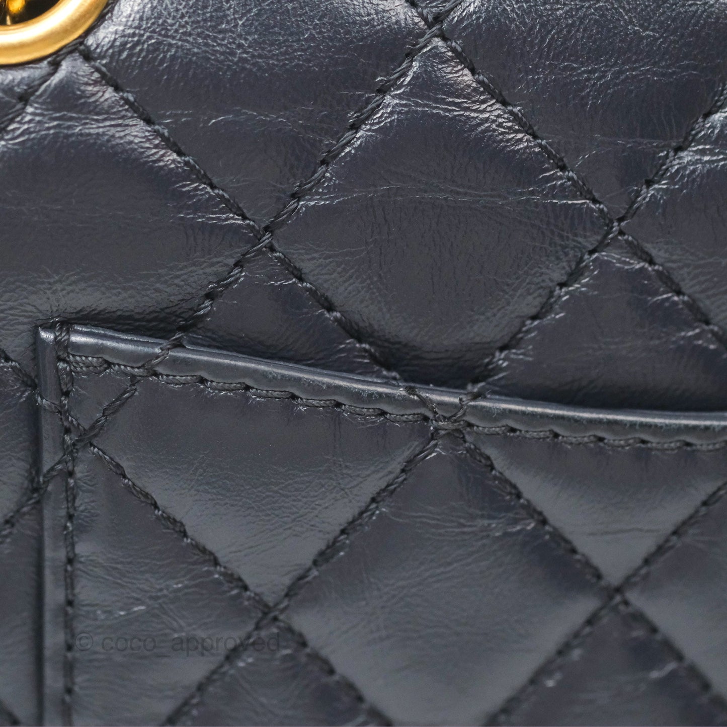 Chanel Mini Reissue 224 Navy Aged Calfskin Aged Gold Hardware